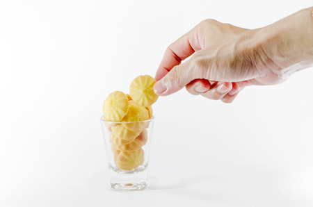 Thai Cookie in mini glassの写真素材