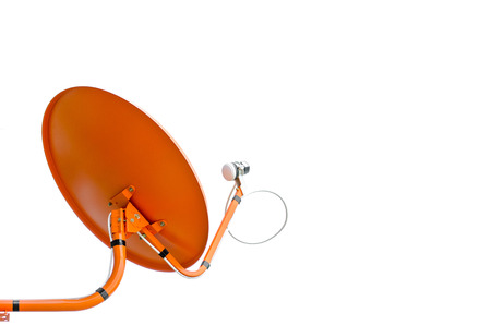 Home satellite Dish with orange color for local paid tv の写真素材