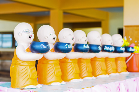 Monk doll for received donation ceremony for templeの写真素材