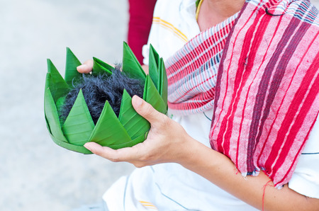Hair is regarded by men before attending religious ceremoniesの写真素材