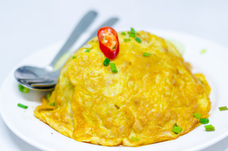 Omelette with rice, Thai normal mealの写真素材