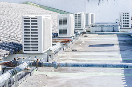 Air compressor on the roofのeditorial素材