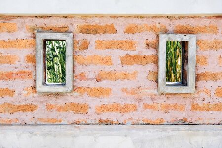 Old red brick wall With double squares, backgrounds, textures, wallpapers
