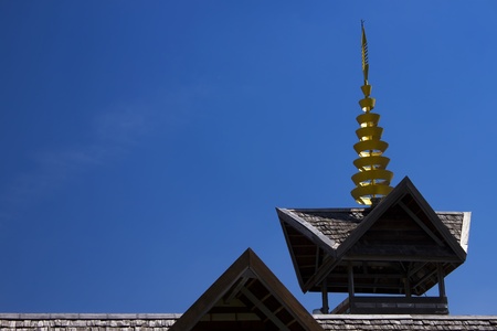 Gable architectural style of Thai houses.の写真素材