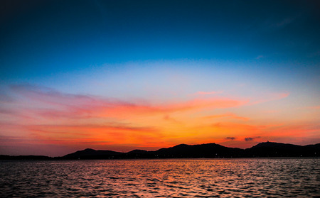 sun set view Phuket islandの写真素材