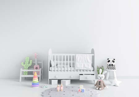 White children bedroom interior for mockup