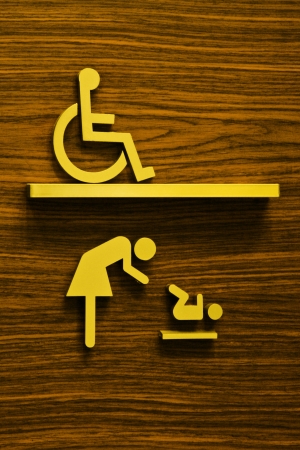 toilet sign for disabilities and childの写真素材
