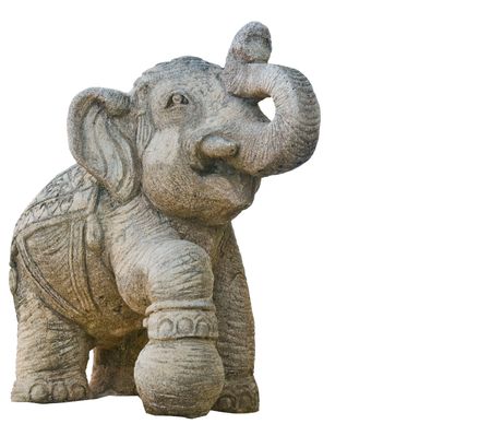 elephant Sculpture isolated on white backgroundの写真素材