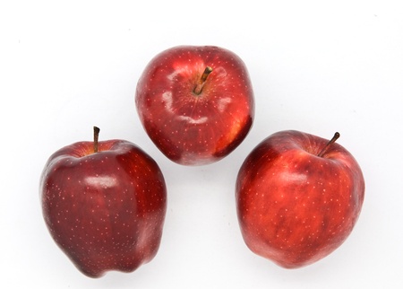 Fresh red apple isolated on white background.の写真素材
