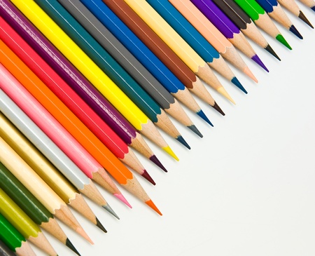 colored pencils isolated on  white backgroundの写真素材