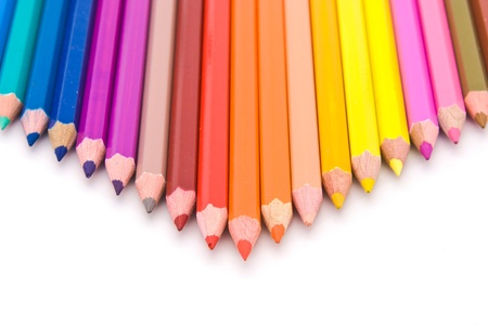 colored pencils isolated on white background