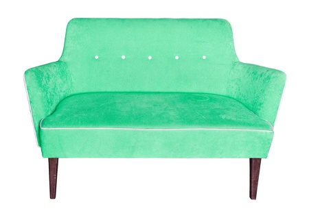 green sofa isolated on white background