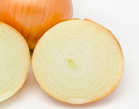 Fresh  of onion on a white backgroundの写真素材