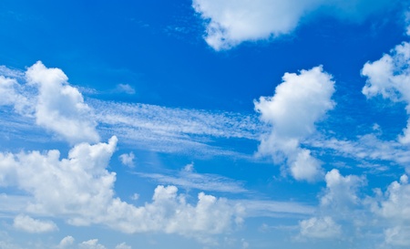 beautiful blue sky with cloudsの写真素材