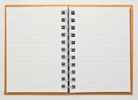 open notebook isolated on white backgroundの写真素材