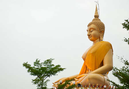 View of buddha statue gold color at Thailandの写真素材