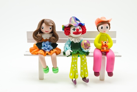 handmade a dolls made by Soap molding on white backgroundの写真素材