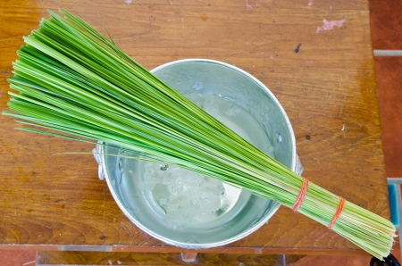 monk's alms-bowl holy waterの写真素材