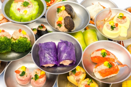 variety of dimsum in small plateの写真素材