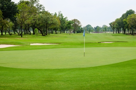 view nature landscape of beautyful golf course at Thailandの写真素材