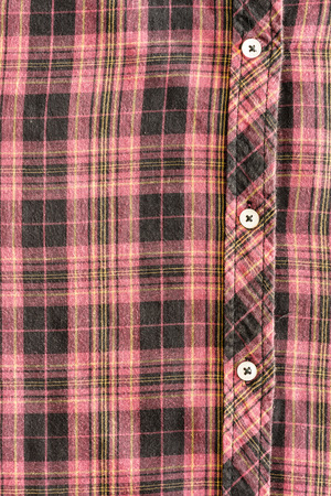 close up pattern of man's cotton plaid shirt background