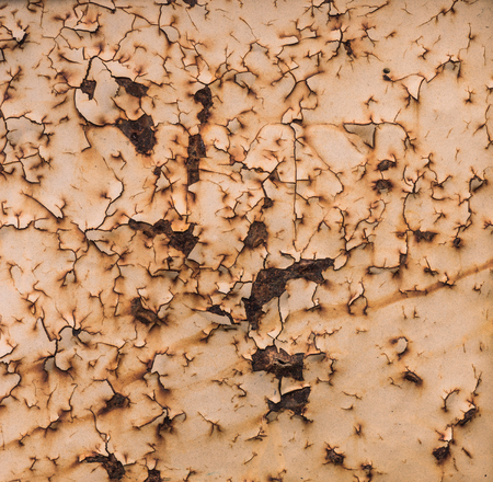 close up background and texture of grunge background iron rusty artistic wall peeling paintの写真素材