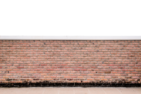 background and texture of decorative red brick wall fence patternの写真素材