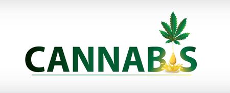 CBD oil and of Marijuanaのイラスト素材