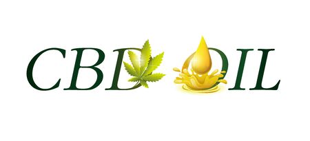 CBD oil and of  Cannabis essence oil drop logo design,Marijuana leaf. Medical cannabis. Hemp oilのイラスト素材