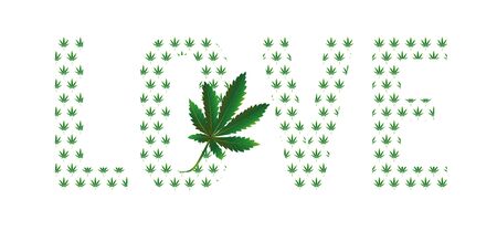 love weed is marijuanaのイラスト素材