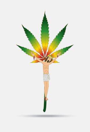 God of cannabis and weed logoのイラスト素材