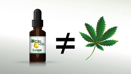 Unequal  cbd oil drops, marijuana leavesのイラスト素材