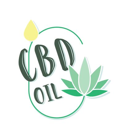 CBD oil and of  Cannabis essence oil drop logo design,Marijuana leaf. Medical cannabis. Hemp oilのイラスト素材