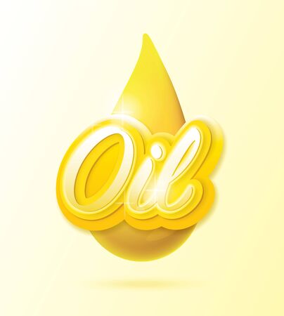 logo letter Oil drops and yellow backgroundのイラスト素材