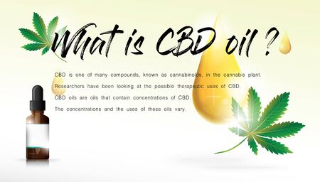 what is CBD oil benefits,Medical uses for bcd oil and cannabis,vector infographic on white background.のイラスト素材