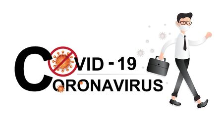 Covid-19 Coronavirus sign & symbol, vector Illustration concept inscription typography design logo.のイラスト素材