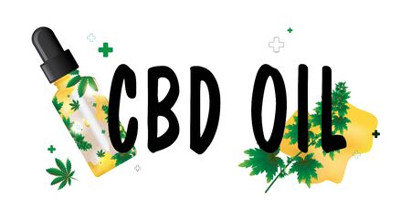 CBD oil and of Marijuana is medicalのイラスト素材