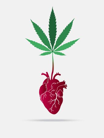 Smoking marijuana is good for the heart and the body and major drug.のイラスト素材