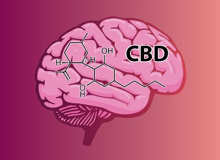chemical formula of Marijuana cbdのイラスト素材