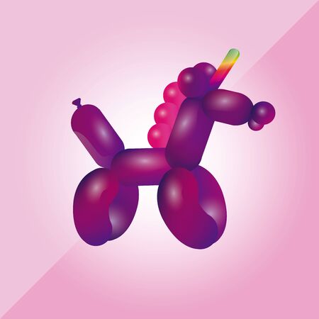 Classic balloon unicorn.  Design element for logo, card, t-shirt print, invitation, accessoriesのイラスト素材