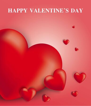 Valentines background concept is red hearts with happy valentines day greetings card.vector illustrationのイラスト素材