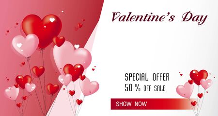 valentine's day on my heart sale 50 % and The heart shaped light cord backgoundのイラスト素材