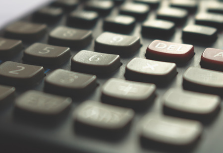 Calculator close-up, soft focusの写真素材