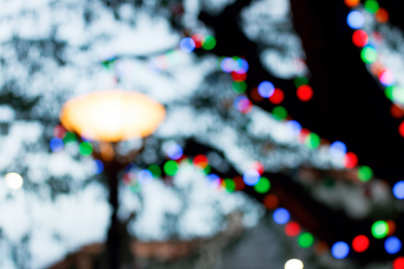Abstract circular bokeh background of Christmaslightの写真素材