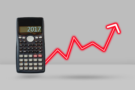 Calculator and arrow growth up, Financial planning concept.の写真素材