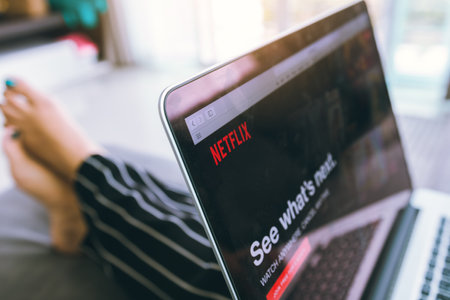 CHIANG MAI, THAILAND - March 31, 2018 : Close up Netflix website in laptop screen. Netflix being...