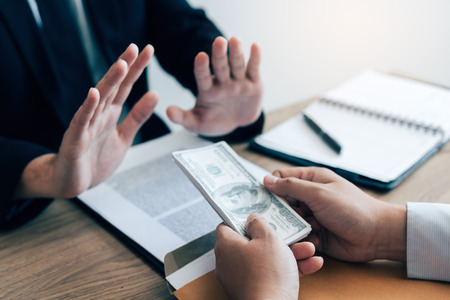 Entrepreneurs are denying bribery or corruption from partners.の写真素材