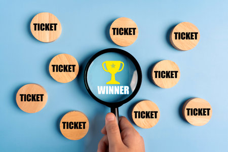 Searching for winners or winners of a lottery or prize.の写真素材