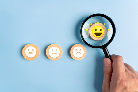 Customers review and feedback, Excellent rating. User give rating, feedback.の写真素材