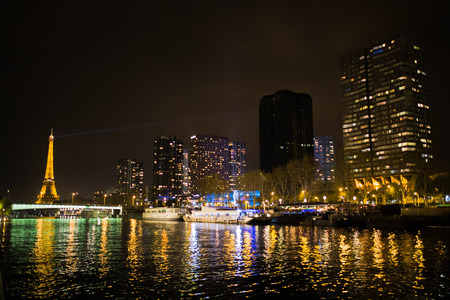 River Seine Night timeのeditorial素材